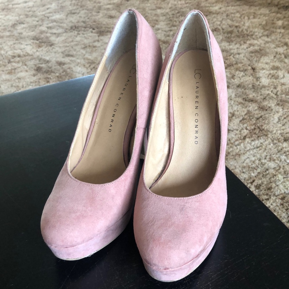 Lauren Conrad Pink Suede Stilettos